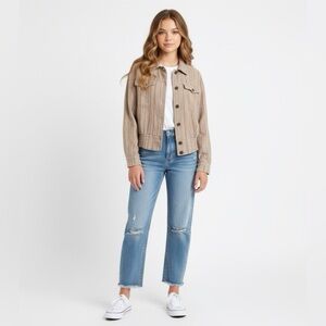 Linen Blend Tan Jacket